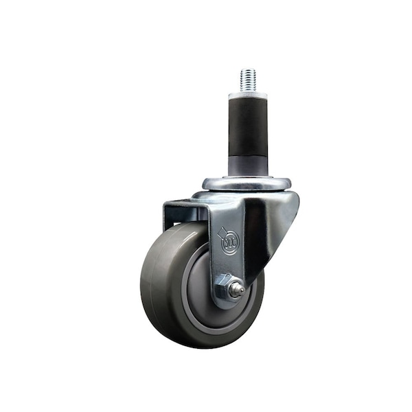 3'' Gray Poly Wheel Swivel 1-1/4'' Expanding Stem Caster